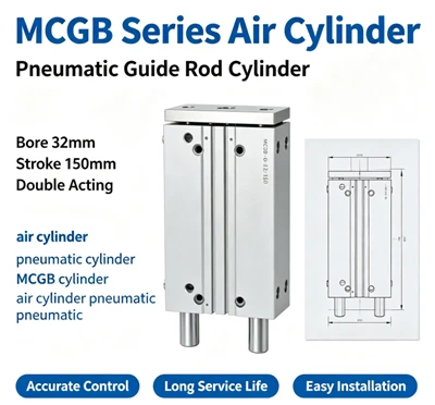 MCGB-03-16-10 Mini Twin-Guide pneumaattinen sylinteri